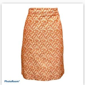 J Crew skirt burnt orange and white skirt, size 14